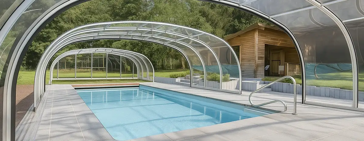 Ett av de höga pooltak du kan behöva om du vill simma under pooltaket på vintern